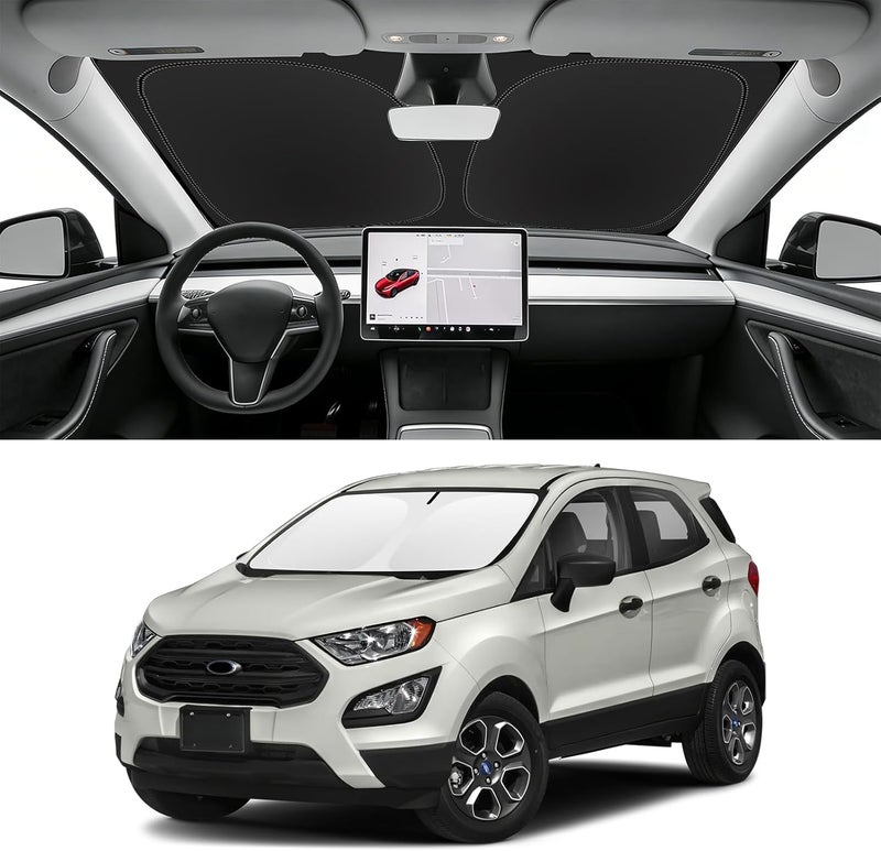 SLOGENTO Custom Fit Windshield Sun Shade for Ford EcoSport 2018-2022, Blocks UV & Heat, Front Window Sunshade, Easy Fold & Store - Image 1